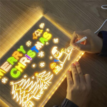 Colorful 7 Colors LED Dry-Erase Note Board Acrylic Message Board with Stand USB Power Rewritable Night Light