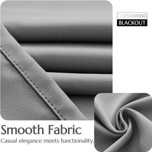 (46"X54", Silver) Blackout Pencil Pleat Curtains & Drapes Ready Made 1