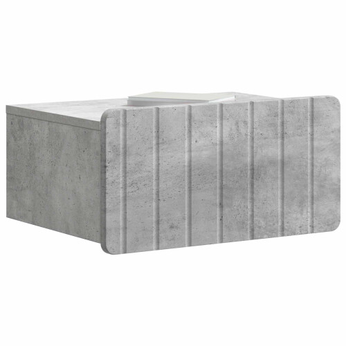 VidaXL vidaXL Wall-Mounted Bedside Cabinet with Drawer 2 pcs Concrete Grey 1