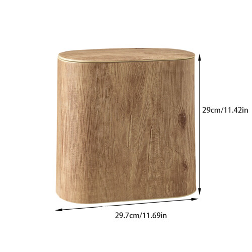 Heavy Duty Press Lid Garbage Can Waste Bin-natural wood pattern 1