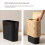 Heavy Duty Press Lid Garbage Can Waste Bin-natural wood pattern 9