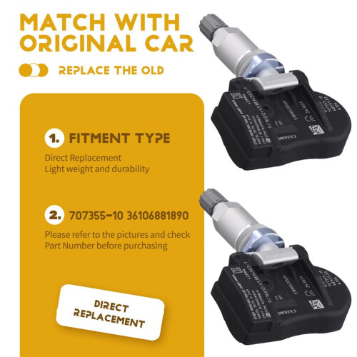 4st Bil TPMS-Sensor 707355-10 36106881890 för  2 3 4 Series X1 X5 Däcktryckssensorövervakningssystem 2