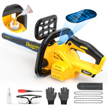 16 Inch Cordless Chainsaw for Dewalt 20V/60V MAX Battery (Tool Only,Not Battery), with Auto Oiler, 3 Chains, for Tree Saw Trimming, Wood Cutting