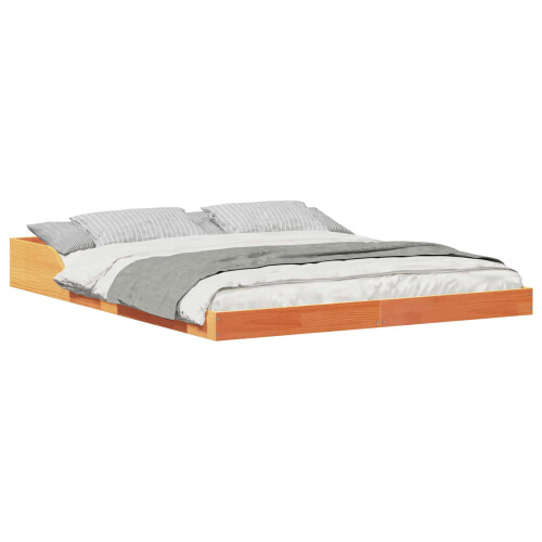 VidaXL vidaXL Bed Frame Wax Brown 160 x 200 cm Solid Pine Wood 1