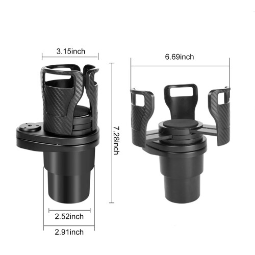 Car Cup Holder with Rotating Double-Layer Storage Rack 2