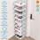 Vertical Shoe Rack Plastic 9-Tier Tall Narrow Blue 1