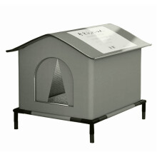 Cat House Waterproof Cold-Resistant Outdoor Shelter Gray