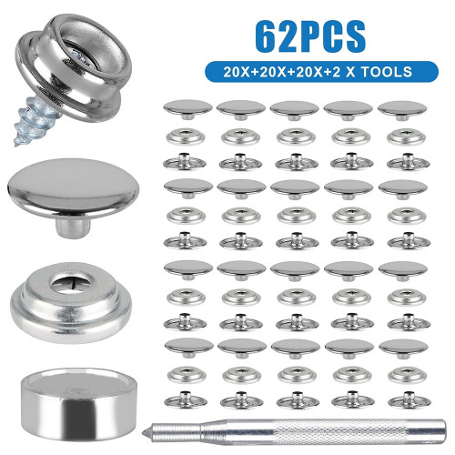 BASSTOP stainless steel snap press stud cap button set 62