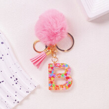 English Letter Keychain Pendant with 26 Alphabet Charms