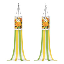 Thanksgiving Windsock Outdoor Decor Pumpkin Flag Set 2