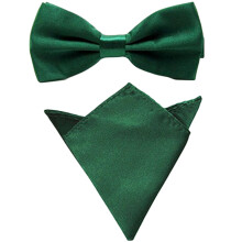 Men's Satin Solid Bow Tie and Pocket Square Set