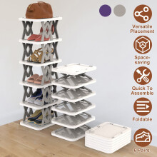 Shoe Rack Vertical Foldable 6-Tier Narrow