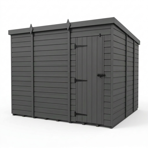 11x9 Pent Composite Shed Tanalised (Single Door, No Windows) 1