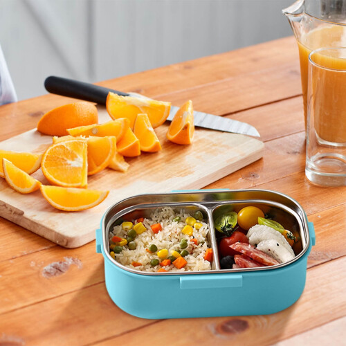 Microwave-Safe Bento Box with Compartments and Utensils 1