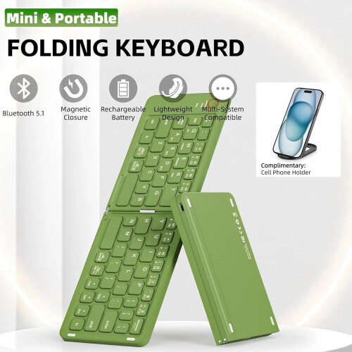 Foldable Bluetooth Keyboard with Stand Holder 67 Keys 1