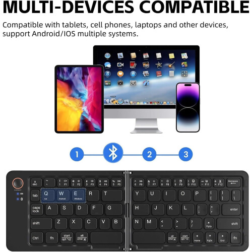 Foldable Bluetooth Keyboard with Stand Holder 67 Keys 2