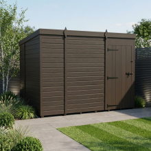 9x10 Pent Composite Shed Tanalised (Single Door, No Windows)