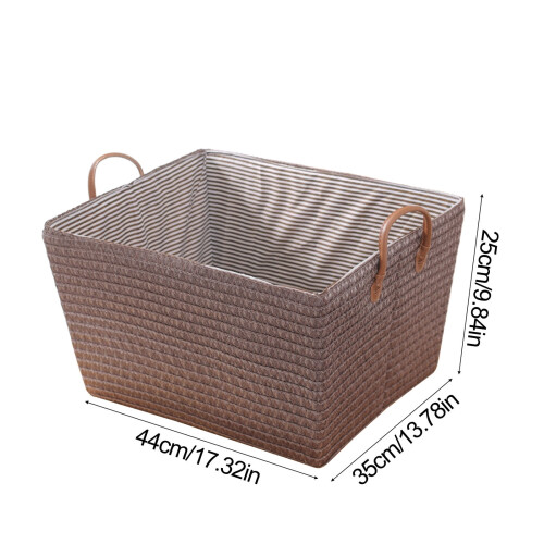 Foldable Laundry Basket Woven Canvas 50x39x39cm 2
