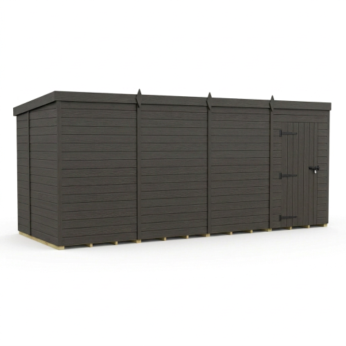 16x6 Pent Composite Shed Tanalised (Single Door, No Windows) 1