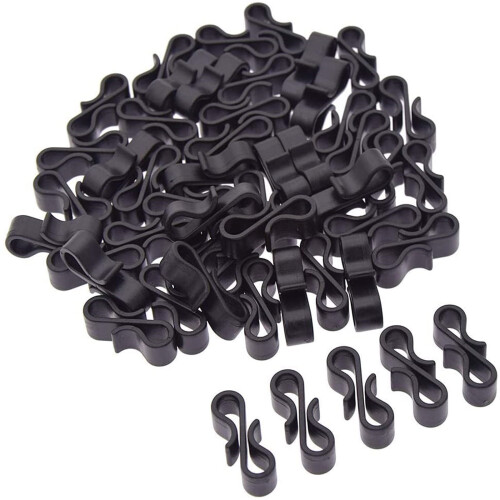 Plastic S-Shaped Hooks Dual-Ended 50-Piece 1cm