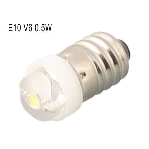 LED Flashlight Bulb 6V 0.5W 6000K White E10