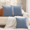 Light Blue Pillow 18x18 with Checkered and Striped Design 1