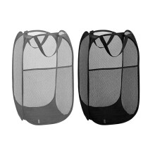 Pop-Up Collapsible Laundry Basket Mesh Hamper with Handles