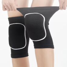Sports Knee Pads Black Breathable Thick Foam 1 Pair