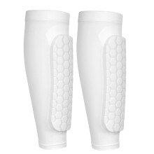 Soccer Shin Guards with Honeycomb Pads Lightweight White L