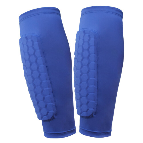 Soccer Shin Guards with Honeycomb Pads Lightweight Blue