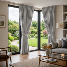 (90X90", Silver) Blackout Pencil Pleat Curtains & Drapes Ready Made