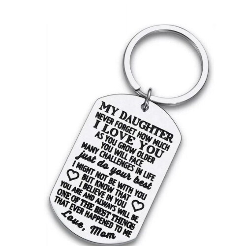 Daughter Keychain Inspirational Gift from Mom 1pc 1