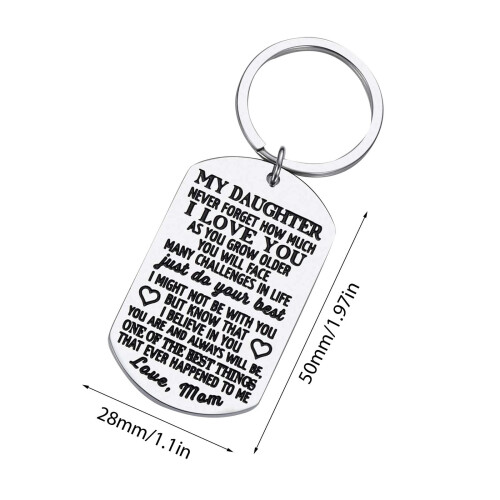 Daughter Keychain Inspirational Gift from Mom 1pc 2