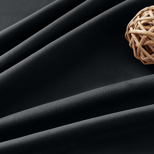 (90"X72", Black) Blackout Pencil Pleat Curtains & Drapes Ready Made 2
