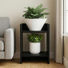 vidaXL Plant Stand Black Oak 30 x 30 x 40 cm Engineered Wood
