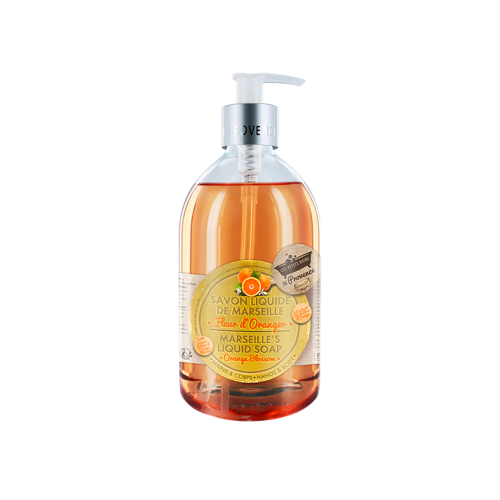 Les Petites Bains De Provence Marseille Orange Blassom Liquid Soap For Hands & Body 500 Ml