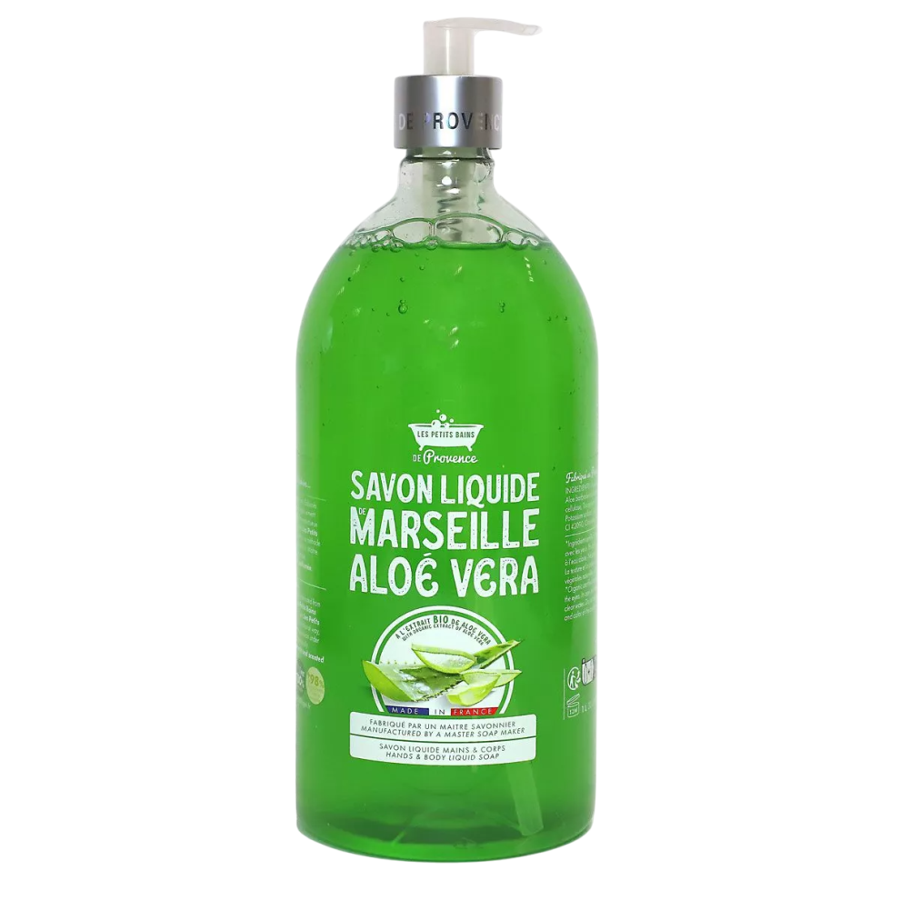 Les Petites Bains De Provence Marseille Aloe Vera Liquid Soap For Hands & Body 1000 Ml