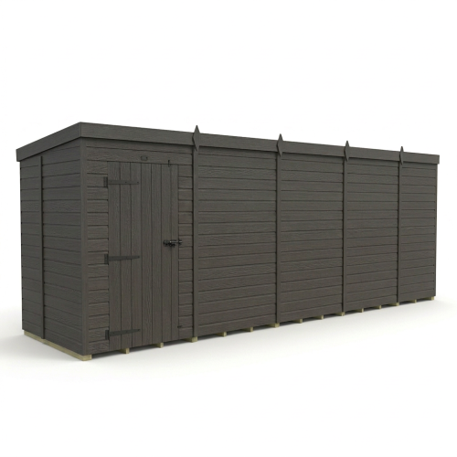 19x5 Pent Composite Shed Tanalised (Single Door, No Windows) 1