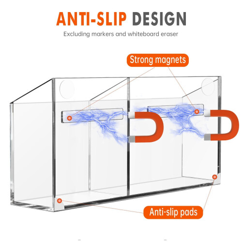 Acrylic Marker Holder with Magnetic Base and Locking Feature 2