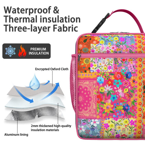 Thermal Lunch Box Bohemian Style Reusable 2