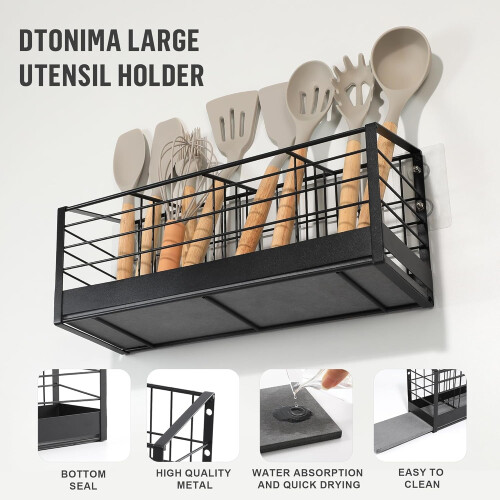 Behome Kitchen Utensil Holder with Diatomaceous Earth Base 1