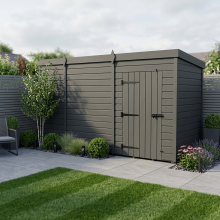 15x7 Pent Composite Shed Tanalised (Single Door, No Windows)