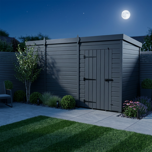 15x7 Pent Composite Shed Tanalised (Single Door, No Windows) 2