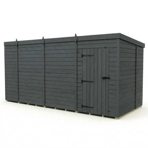 15x7 Pent Composite Shed Tanalised (Single Door, No Windows) 1
