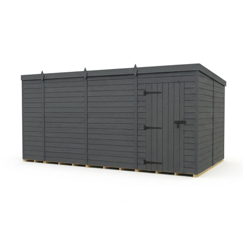 14x8 Pent Composite Shed Tanalised (Single Door, No Windows) 1