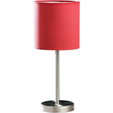 Luma Styx Brushed Steel with Red Faux Suede Shade