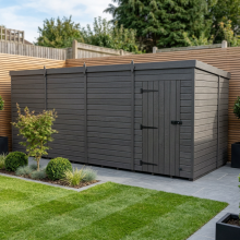 16x7 Pent Composite Shed Tanalised (Single Door, No Windows)