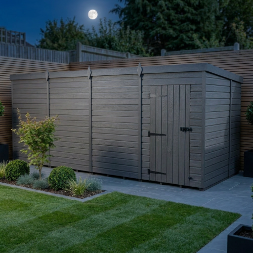 16x7 Pent Composite Shed Tanalised (Single Door, No Windows) 2