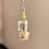 Transparent keychain with wind chime pendant, kawaii style 1
