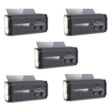 5X Emergency Weather Radio Hand Crank Solar Radio Portable AM/FM/NOAA Radio with 5 Charging Modes Cell Phone Charger
